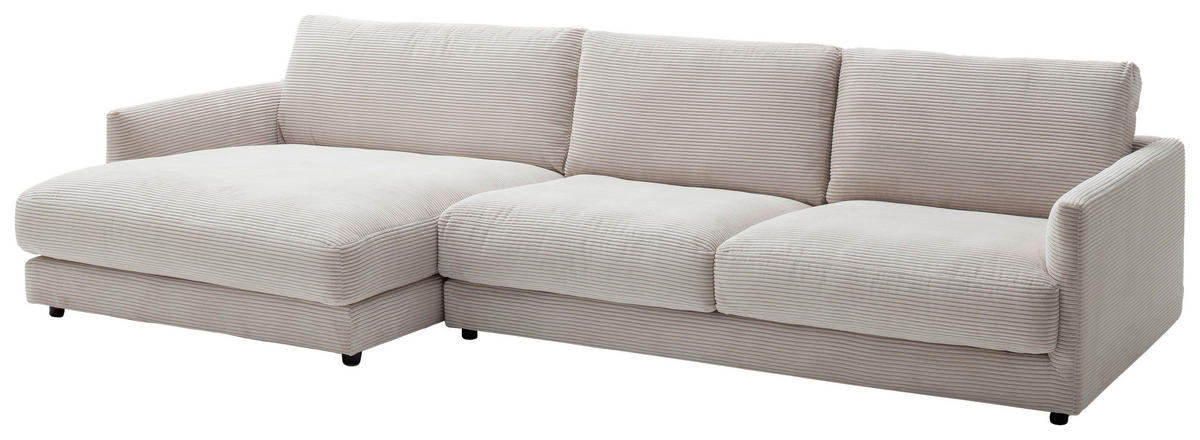ECKSOFA  in Cord Beige  170/322 cm  - Beige/Schwarz, Design, Kunststoff/Textil (170/322cm) - Schöner Wohnen