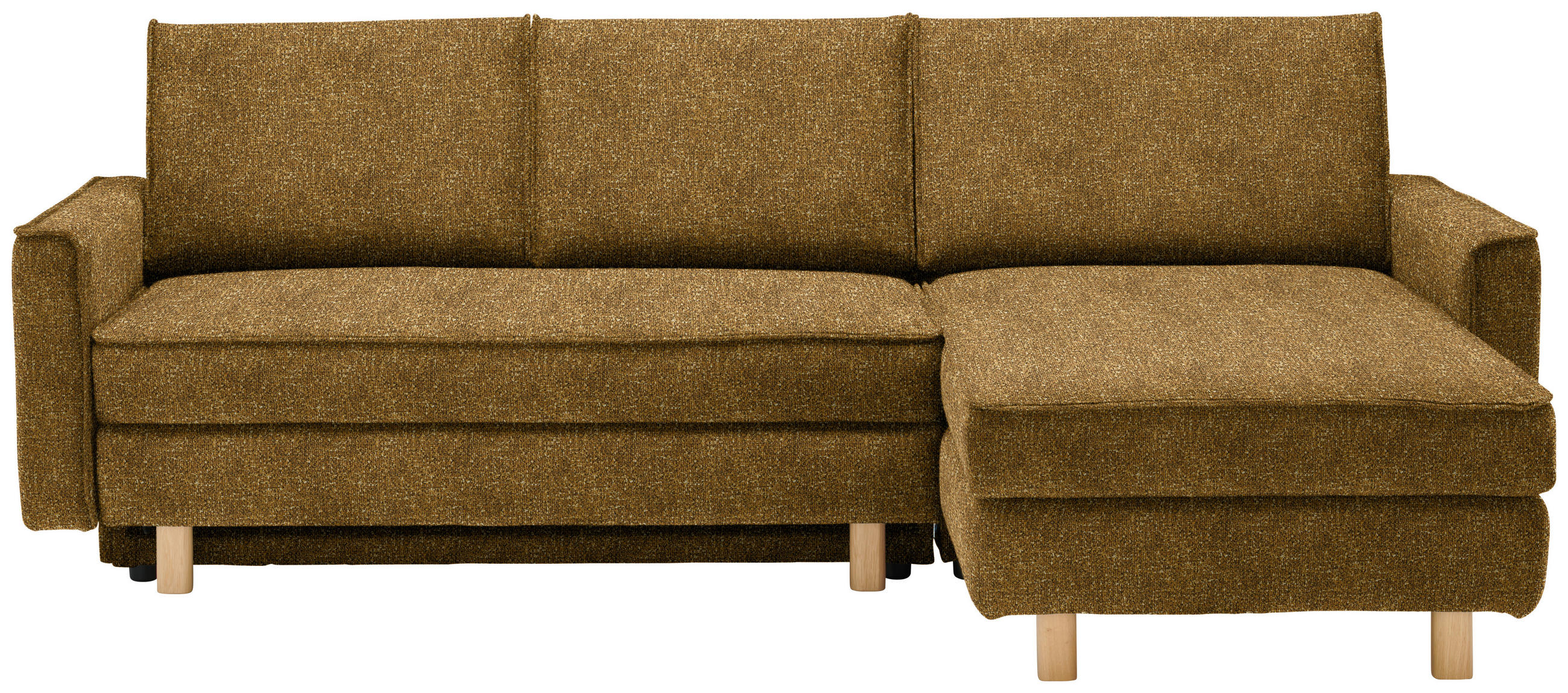 ECKSOFA  in Mikrovelours Senfgelb  237/170 cm  - Eichefarben/Senfgelb, KONVENTIONELL, Holz/Textil (237/170cm) - Sedda