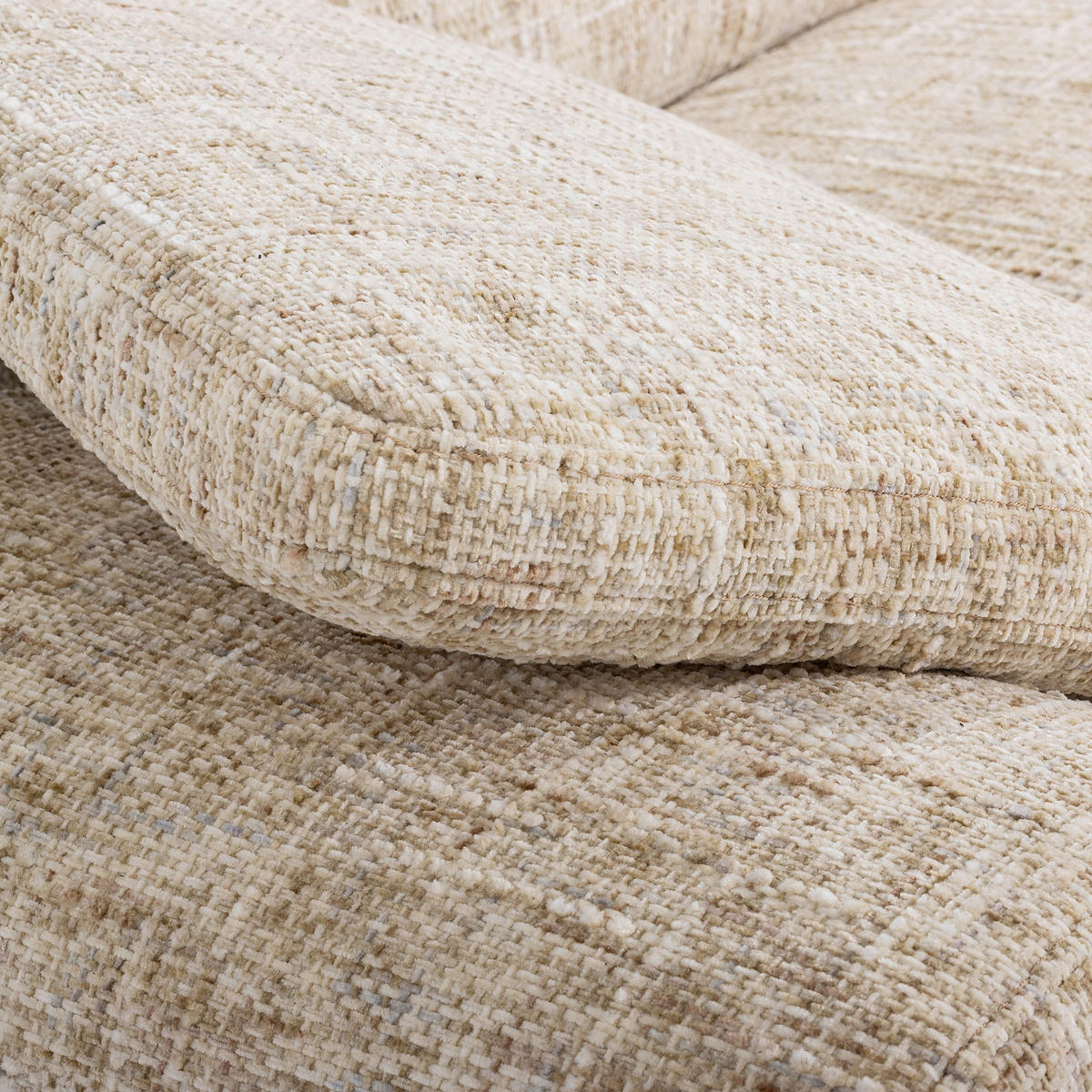 ECKSOFA  Webstoff Beige  - Chromfarben/Beige, Design, Textil/Metall (273/250cm) - Livetastic