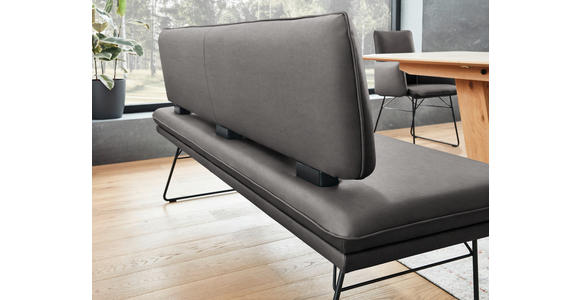 SITZBANK in Metall, Textil Anthrazit, Schwarz  - Anthrazit/Schwarz, Design, Textil/Metall (195/91/65cm) - Dieter Knoll