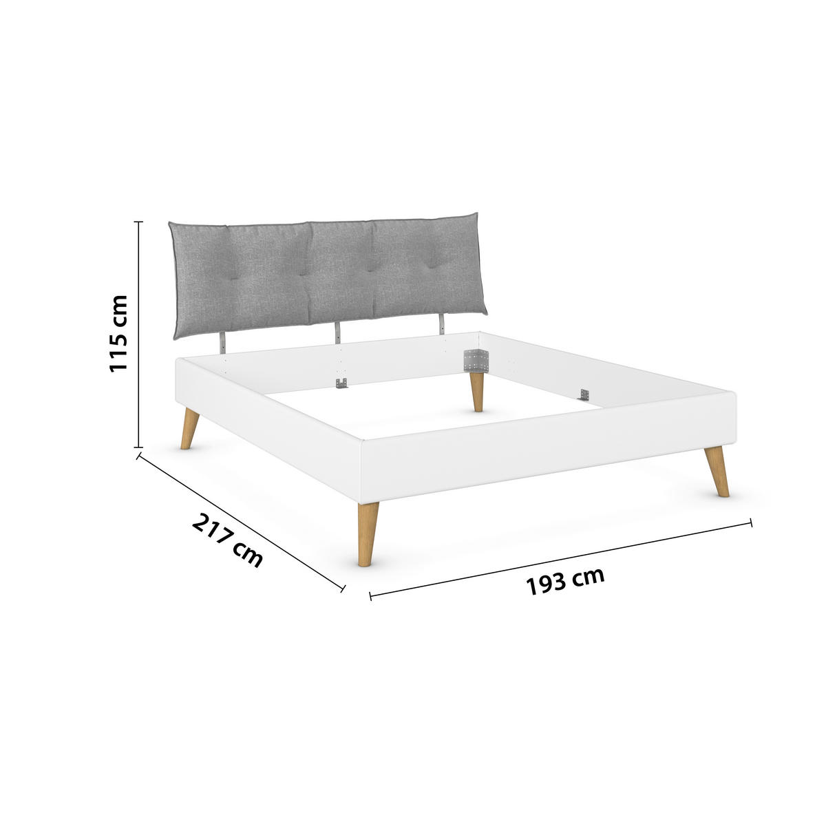 BETT 180/200 cm  in Weiß  - Wildeiche/Weiß, Design, Holz/Holzwerkstoff (180/200cm) - Carryhome