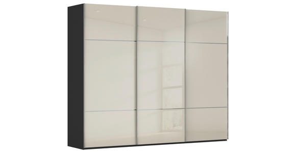 SCHWEBETÜRENSCHRANK in Schwarz, Champagner - Chromfarben/Champagner, KONVENTIONELL, Glas/Holzwerkstoff (242/223/68cm) - Novel