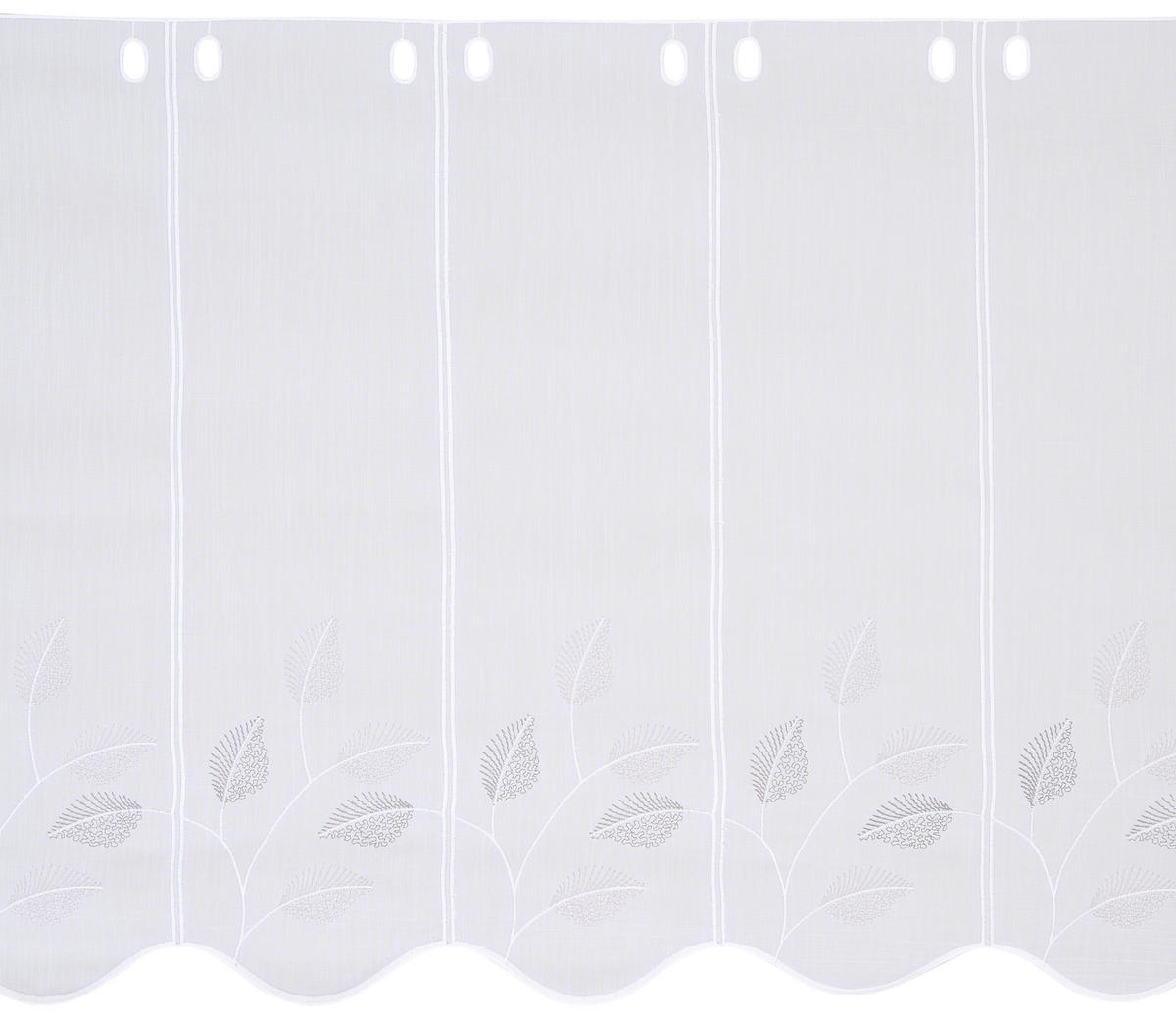 KRATKA TRANSPARENTNA ZAVESA siva, bela - siva/bela, Konvencionalno, tekstil (120cm) - Esposa
