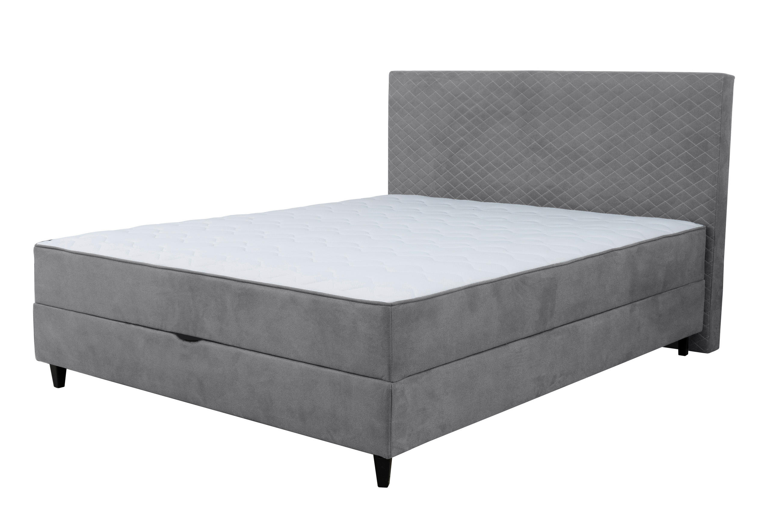 BOXBETT 120/200 cm  in Graublau  - Graublau/Schwarz, KONVENTIONELL, Kunststoff/Textil (120/200cm) - Carryhome