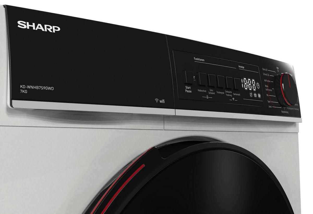 TROCKNER KD-WNHB7S9GWD-DE  - Weiß, Basics, Glas/Kunststoff (59.6/84.5/60.9cm) - Sharp