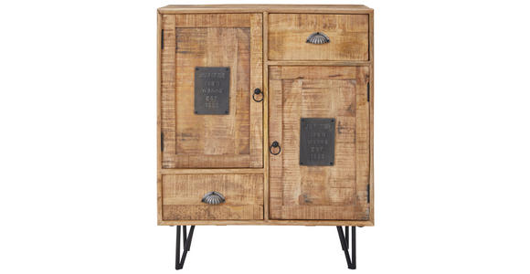 KOMMODE in 80/100/40 cm - Hellbraun/Schwarz, LIFESTYLE, Holz/Metall (80/100/40cm) - Landscape