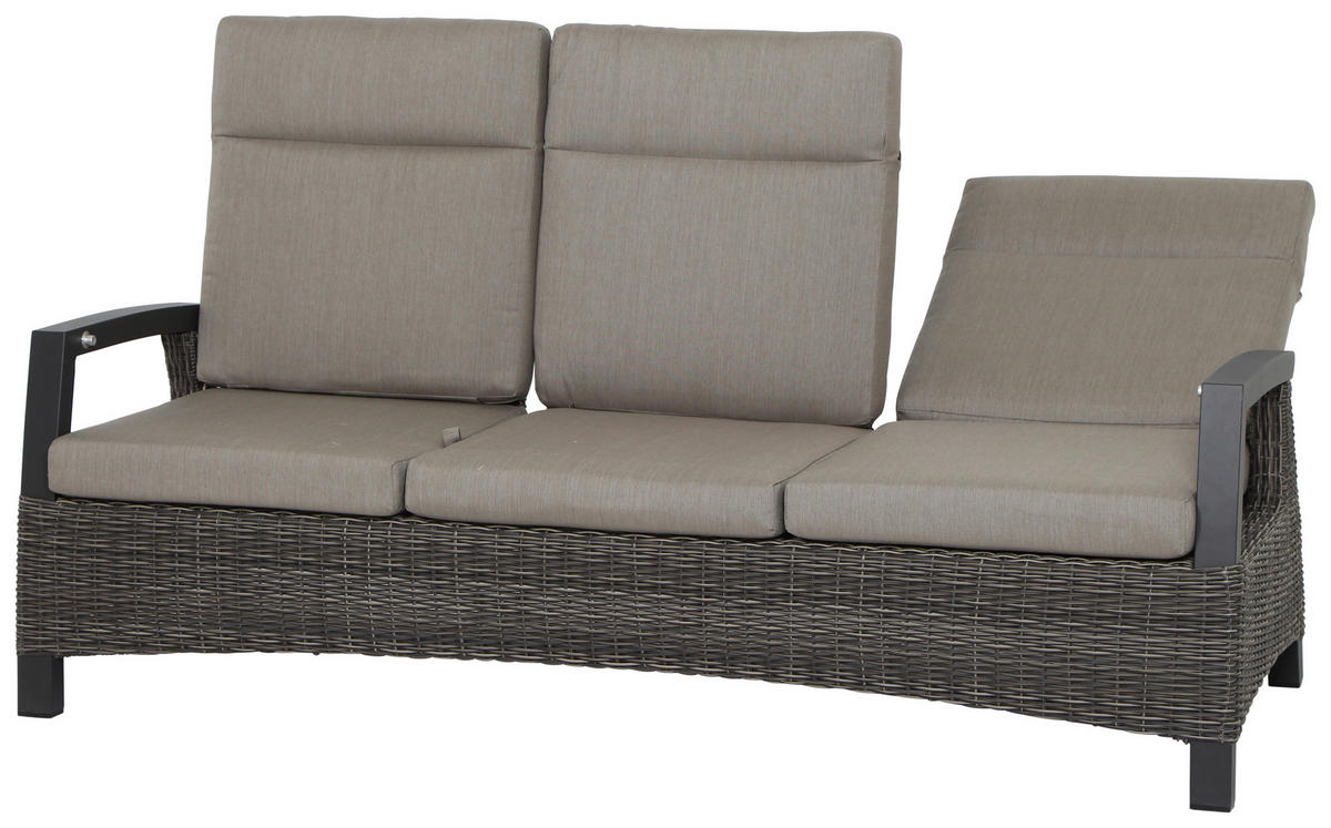 LOUNGEGARNITUR 4-teilig   72/103/160 cm Aluminium  - Grau, Basics, Keramik/Kunststoff (72/103/160cm) - Siena Garden