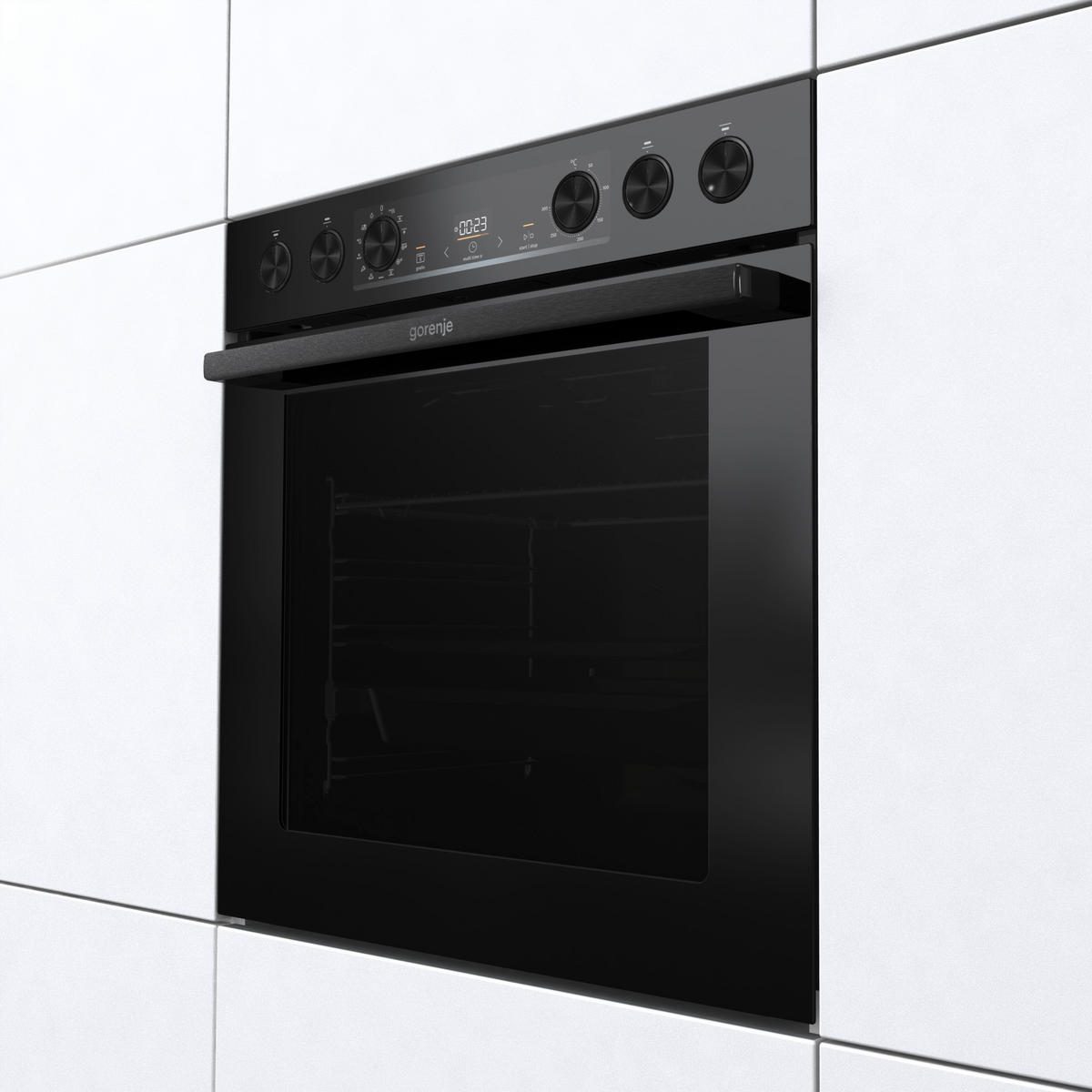 HERDSET RED PEPPER SIB  - Schwarz, Basics, Glas/Metall (59,5/59,5/56,4cm) - Gorenje