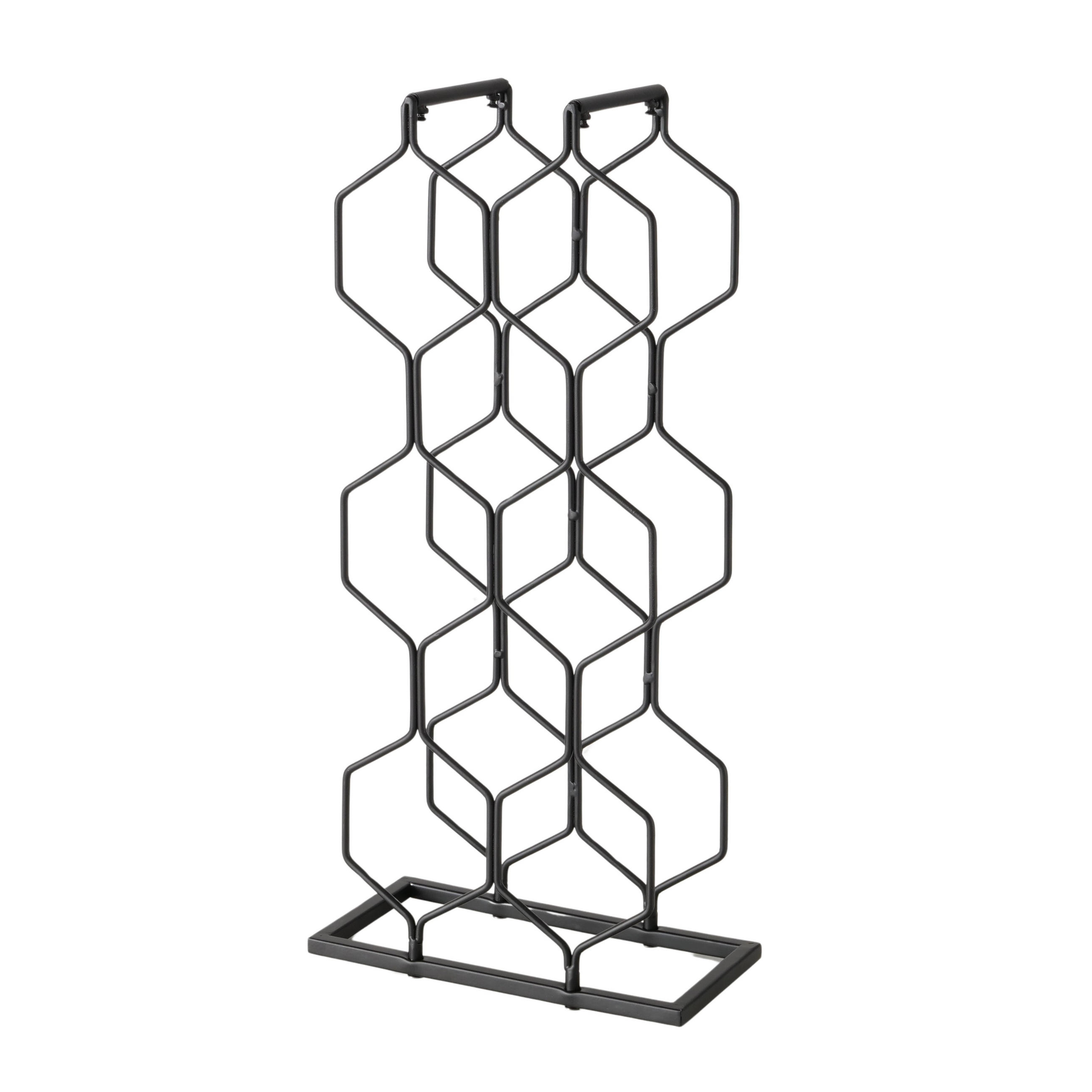 Boltze Home Weinregal Schwarz 11x48.5x23 cm