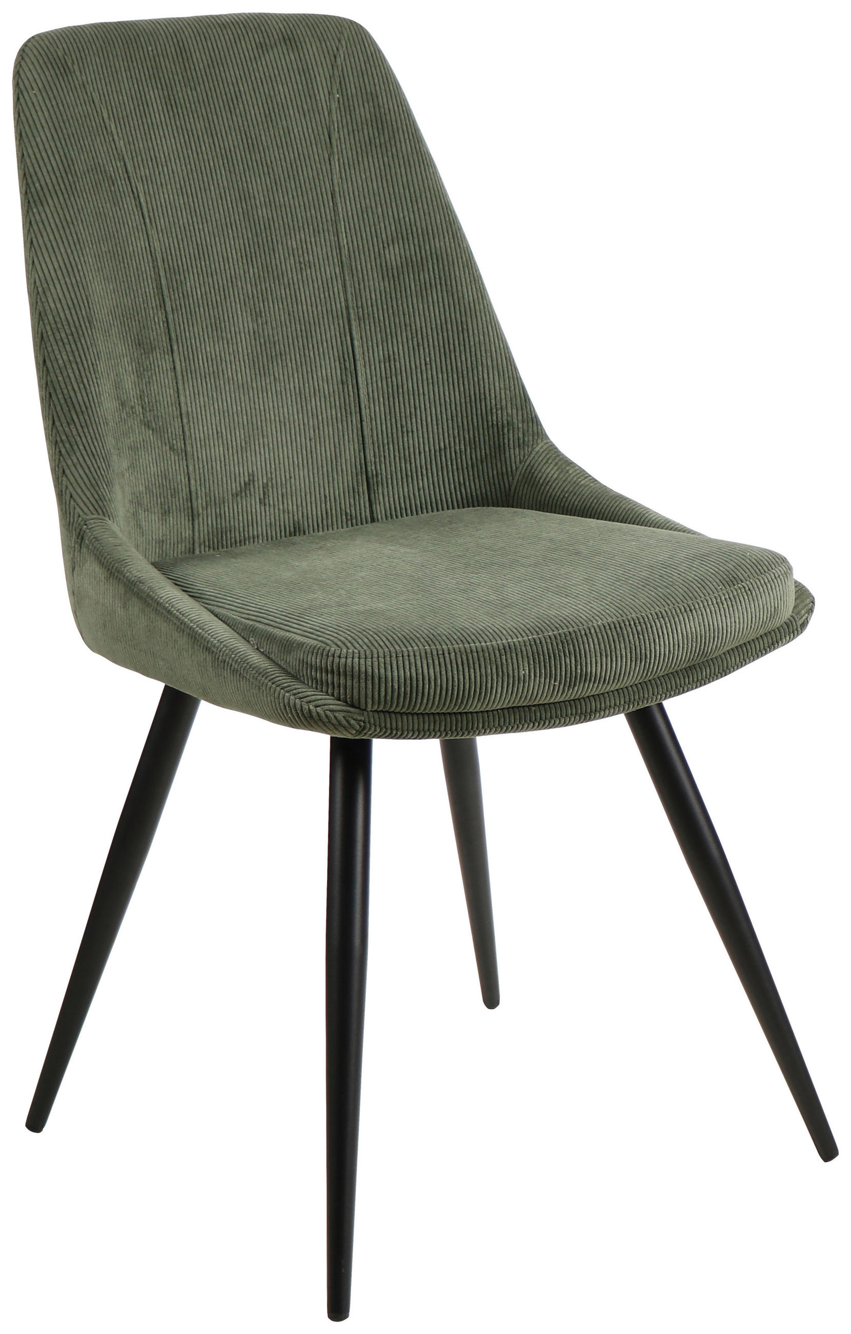 STUHL  in Eisen Cord Holz, Metall, Textil  - Schwarz/Grün, MODERN, Holz/Textil (49/88/59cm) - MID.YOU