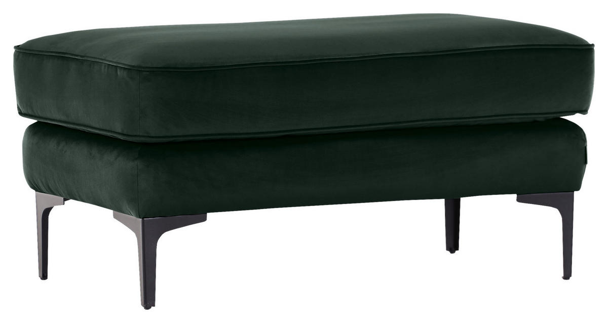 HOCKER Textil Grün  - Schwarz/Grün, Lifestyle, Textil/Metall (103/48/58cm) - Landscape