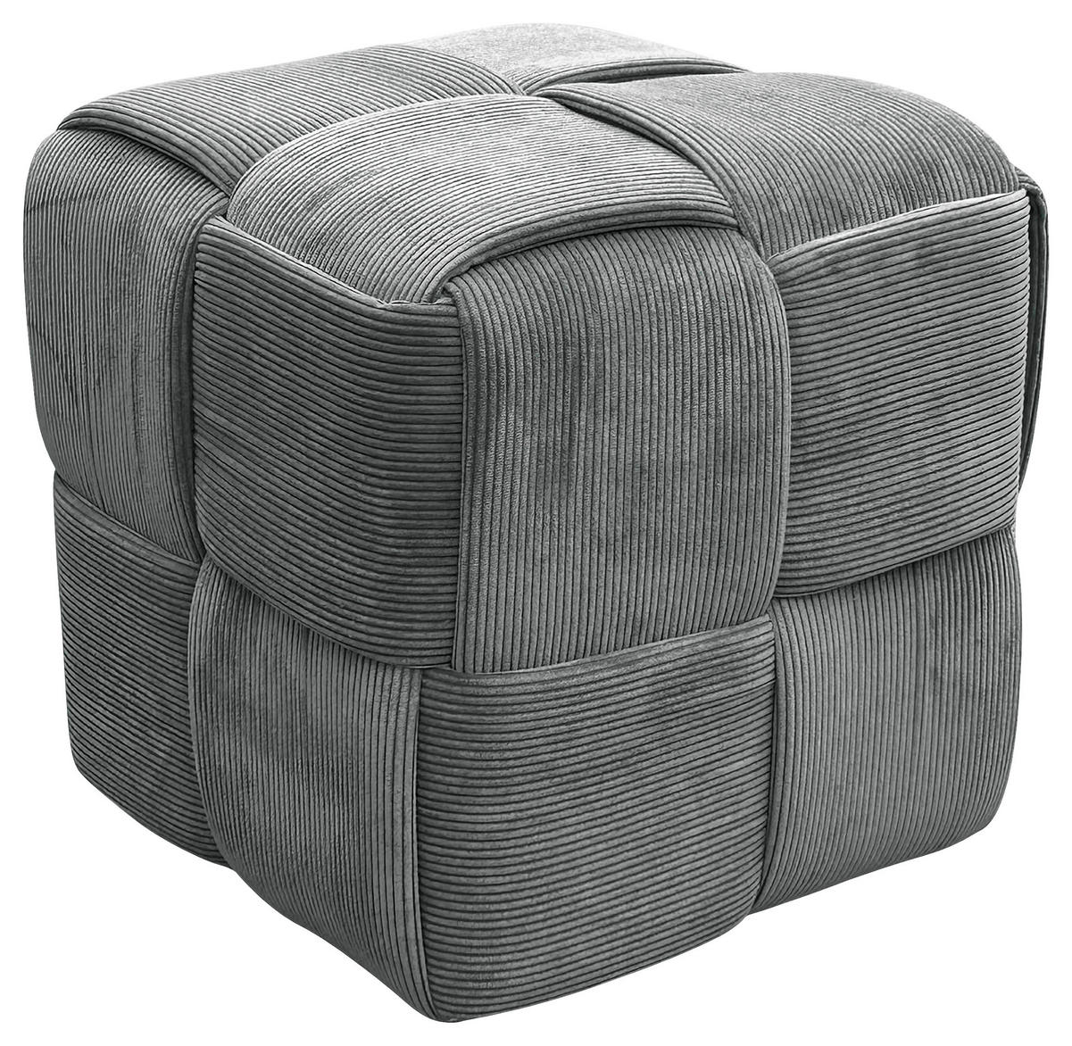 POUF in Grau Textil Grau  - Grau, Design, Textil (40/41/40cm) - MID.YOU