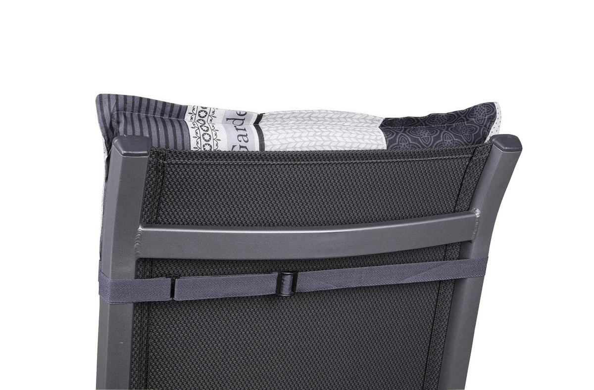 SESSELAUFLAGENSET in Anthrazit Schriftzug  - Anthrazit, Basics, Textil (50/7/108cm)