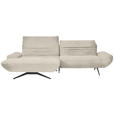 ECKSOFA  in Teddystoff Beige  170-195/280 cm  - Beige/Schwarz, Design, Textil/Metall (170-195/280cm) - Dieter Knoll