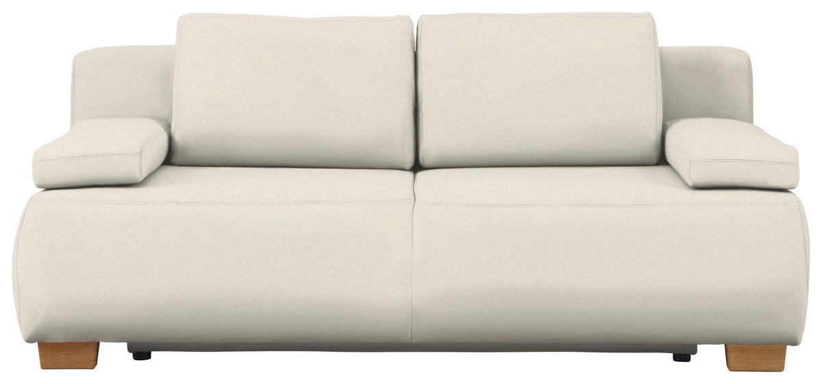 BOXSPRINGSOFA Webstoff Creme  - Creme/Naturfarben, Modern, Holz/Textil (205/93/108cm) - Venda