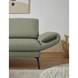 ECKSOFA  in Flachgewebe Salbeigrün Armteilverstellung, Relaxfunktion, Drehsitzfunktion  175-224/255-365 cm  - Salbeigrün/Schwarz, Design, Textil/Metall (175-224/255-365cm) - Dieter Knoll
