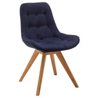 STUHL Flachgewebe Dunkelblau  - Dunkelblau, KONVENTIONELL, Holz/Textil (56/84/63cm) - Carryhome