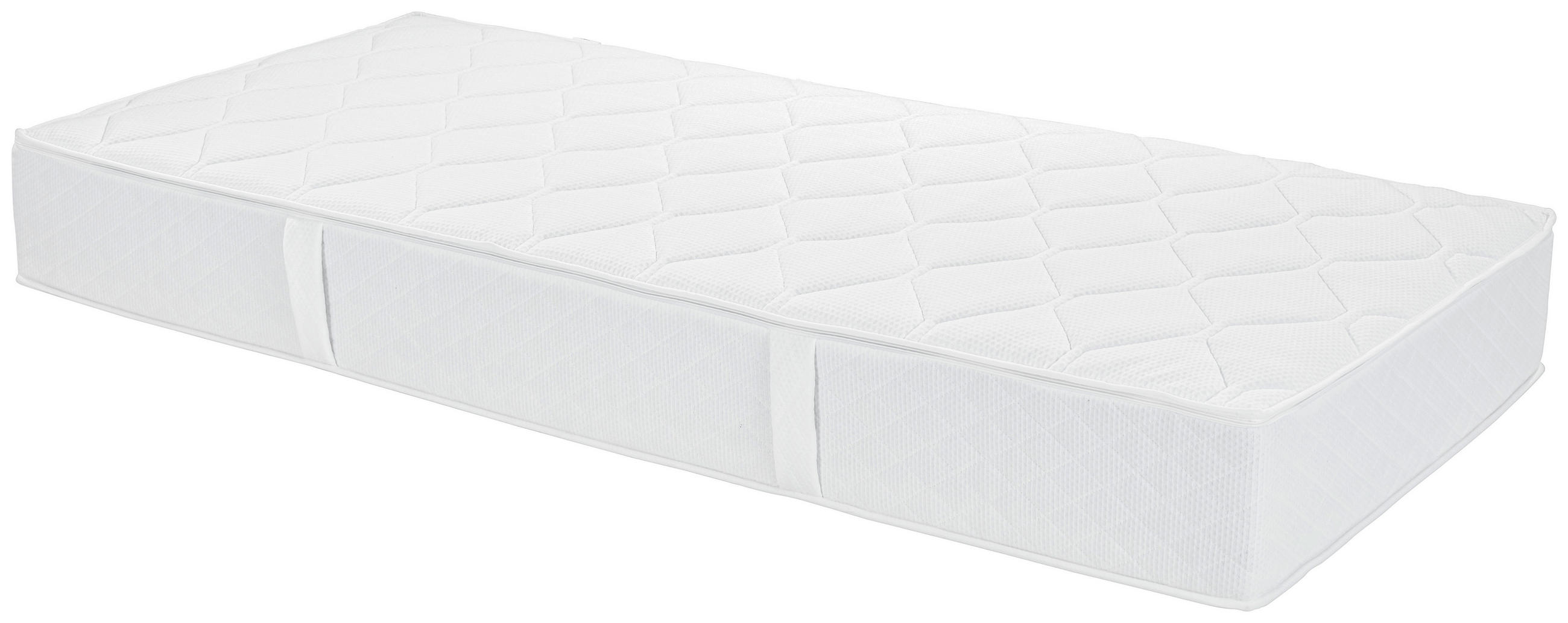 TASCHENFEDERKERNMATRATZE 90/200 cm, Höhe ca.: 25 cm, Wendematratze mit unterschiedlichen Härtegraden, H2 + H3 = mittel + fest, 7-Zonen - Weiß, Textil (90/200cm)