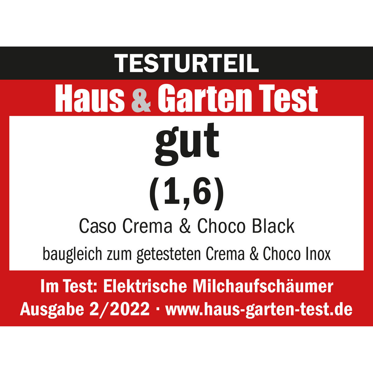 MILCHSCHÄUMER  - Edelstahlfarben/Schwarz, Basics (16/21/12,5cm) - CASO Design