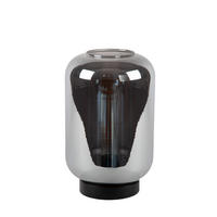TISCHLEUCHTE Joanet 22/22/35 cm  - Hellgrau/Schwarz, Design, Glas/Metall (22/22/35cm) - Lucide