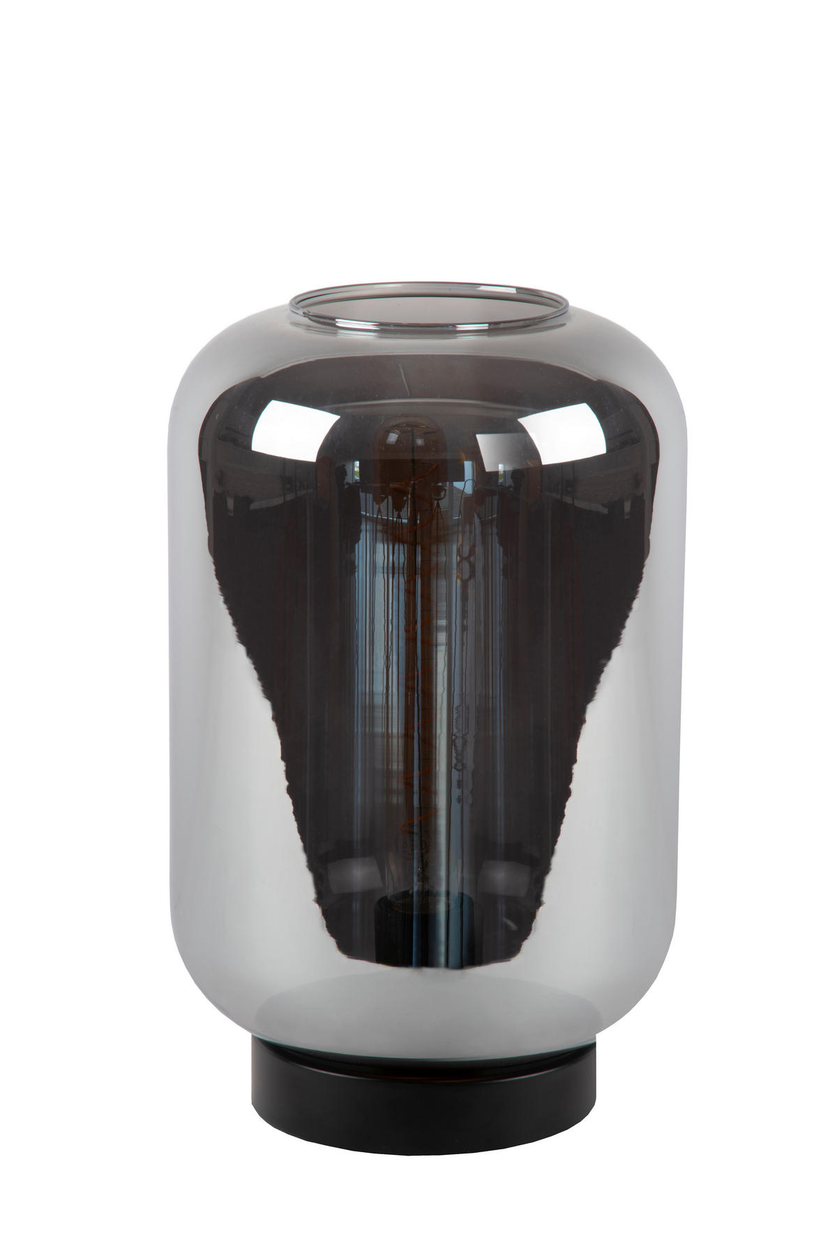 TISCHLEUCHTE Joanet 22/22/35 cm  - Hellgrau/Schwarz, Design, Glas/Metall (22/22/35cm) - Lucide