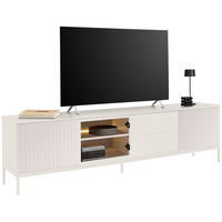 LOWBOARD  in 205,8/56/38 cm  - Kaschmir, KONVENTIONELL, Glas/Holzwerkstoff (205,8/56/38cm) - Voleo