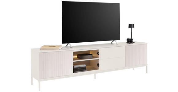 LOWBOARD  in 205,8/56/38 cm  - Kaschmir, KONVENTIONELL, Glas/Holzwerkstoff (205,8/56/38cm) - Voleo