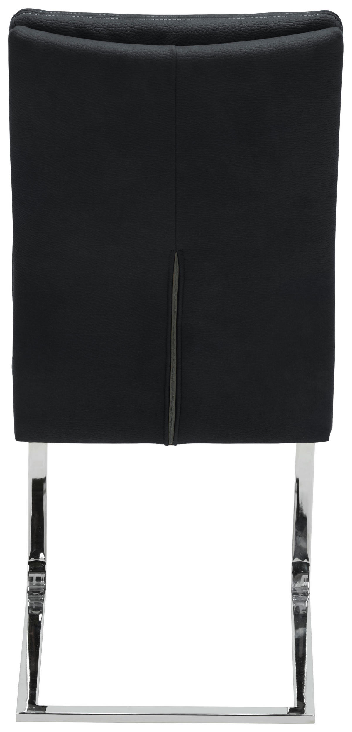 SCHWINGSTUHL  in Stahl Mikrofaser  - Chromfarben/Schwarz, Design, Textil/Metall (47/100/64cm) - Novel