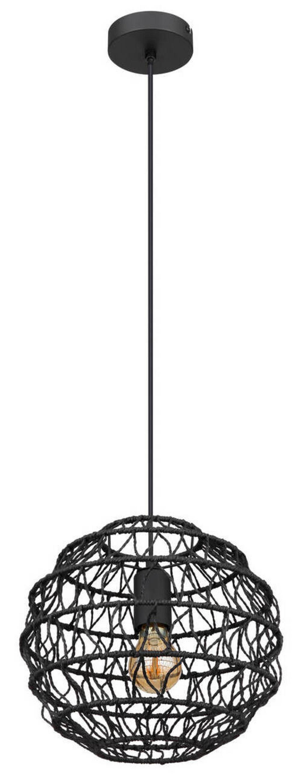 HÄNGELEUCHTE 29/120 cm    - Schwarz, Basics, Papier/Kunststoff (29/120cm) - Globo