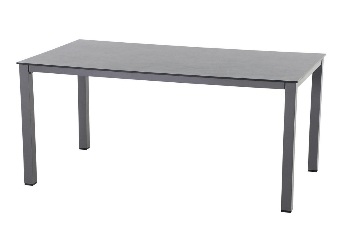 GARTENTISCH Metall, Kunststoff, Holzwerkstoff Anthrazit rechteckig  - Anthrazit, KONVENTIONELL, Holzwerkstoff/Kunststoff (160/90/72cm) - Siena Garden
