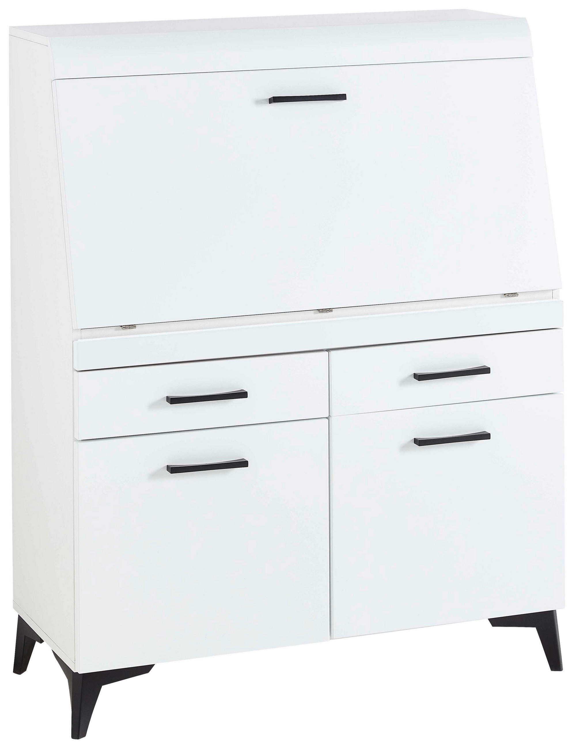 SEKRETÄR  Kabeldurchlass, Stauraum  - Schwarz/Weiß, Trend, Holzwerkstoff/Kunststoff (98/124/42cm) - Carryhome