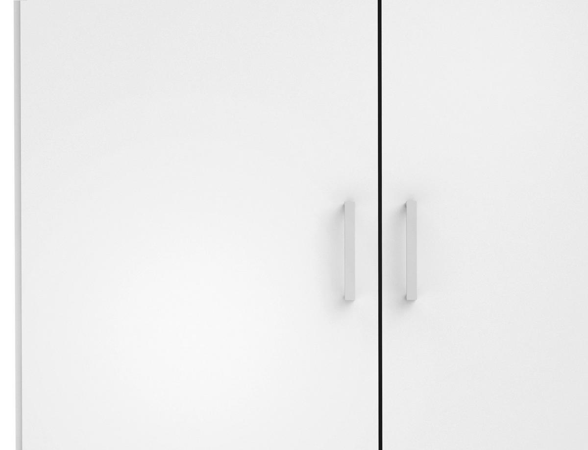 KLEIDERSCHRANK in Weiss  - Weiss/Silberfarben, Basics, Holzwerkstoff/Metall (77,6/175,4/49,5cm) - MID.YOU