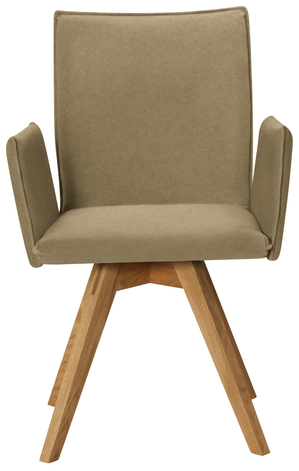 ARMLEHNSTUHL  in Lederlook  - Eichefarben/Olivgrün, Konventionell, Holz/Textil (60/91/61cm) - Moderano
