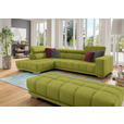 ECKSOFA  in Chenille Hellgrün  207/301 cm  - Chromfarben/Hellgrün, Design, Textil (207/301cm) - Xora