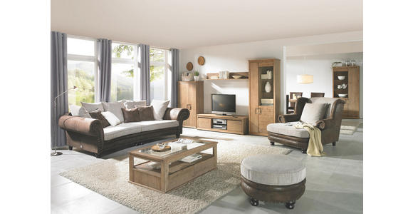 HOCKER in Textil Braun, Beige - Beige/Braun, LIFESTYLE, Holz/Textil (74/50cm) - Landscape