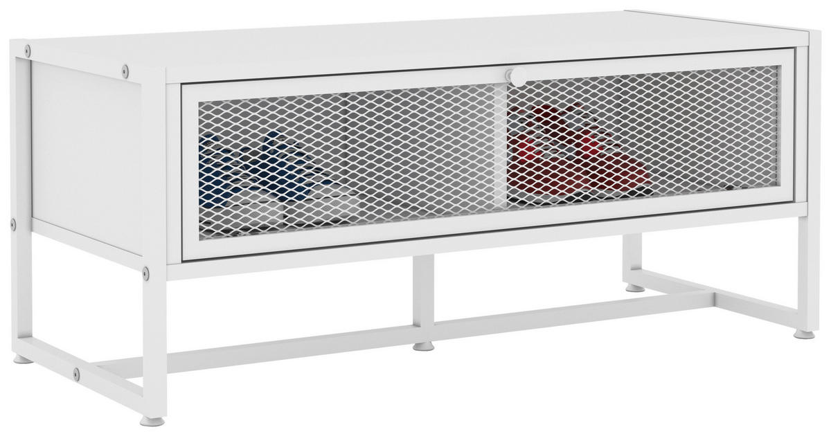 LAVICE S BOTNÍKEM, bílá, 95/40/41 cm - bílá, Moderní, kov/dřevo (95/40/41cm) - P & B