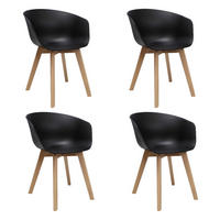 SADA STOLIČIEK S PODRÚČKAMI 4 kus - čierna/prírodná farba, Modern, drevo/plast (60/78,5/44cm) - MID.YOU