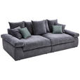 BIGSOFA Feincord Anthrazit, Blaugrau  - Anthrazit/Blaugrau, Design, Kunststoff/Textil (260/90/140cm) - Carryhome