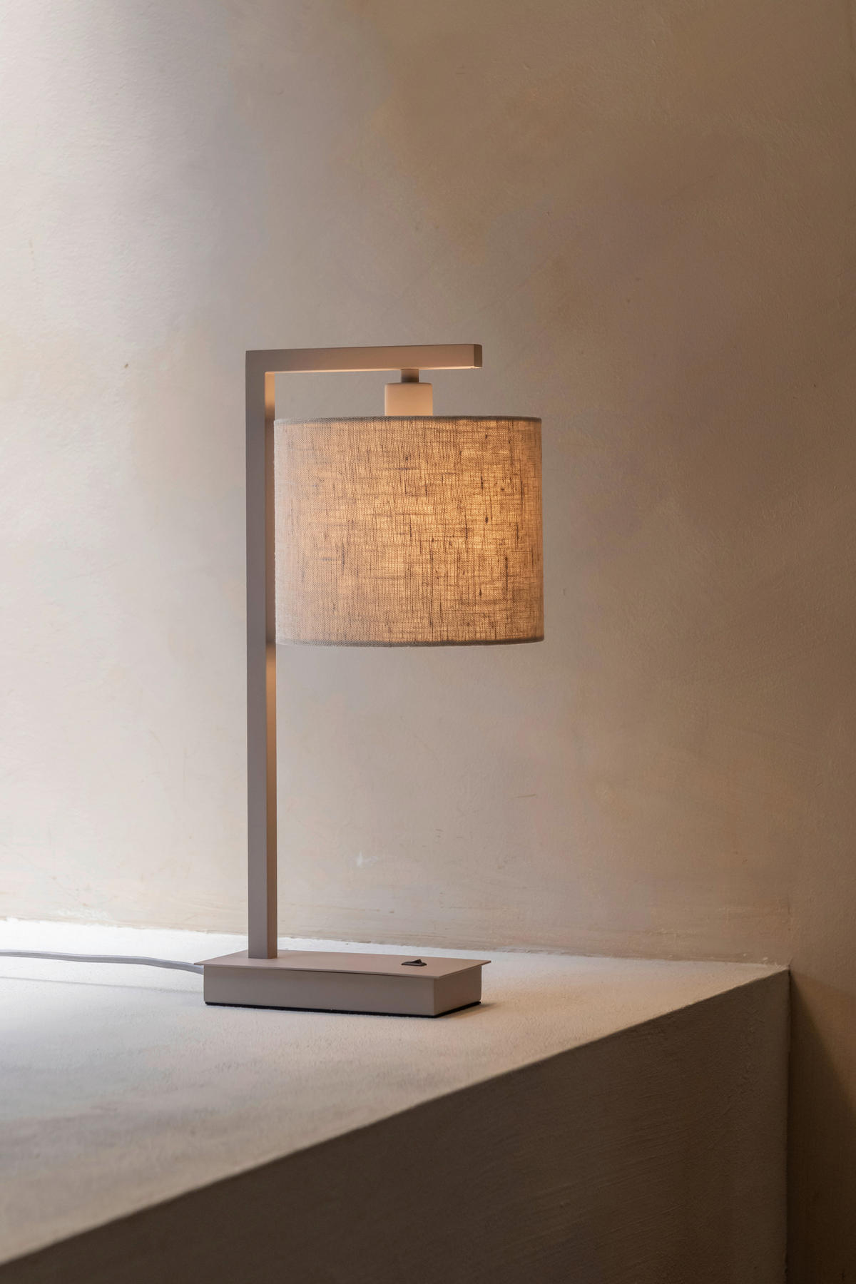 TISCHLEUCHTE - Sandfarben/Beige, Design, Textil/Metall (18/10/44cm) - It's about Romi