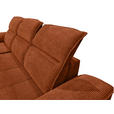 ECKSOFA Rostfarben Cord  - Rostfarben/Schwarz, KONVENTIONELL, Textil/Metall (196/290cm) - Carryhome