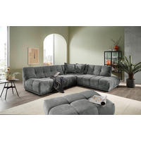 ECKSOFA ITALIA in Chenille Anthrazit  284/250 cm  - Anthrazit/Schwarz, MODERN, Kunststoff/Textil (284/250cm) - Livetastic