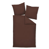 BETTWÄSCHE Giacomo Makosatin 155/220 cm  - Dunkelbraun, Basics, Textil (155/220cm) - Janine