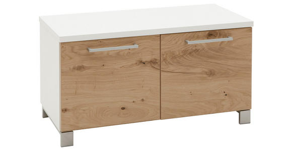 GARDEROBENBANK 84/45/40 cm - Chromfarben/Eichefarben, Design, Holz/Holzwerkstoff (84/45/40cm) - Dieter Knoll