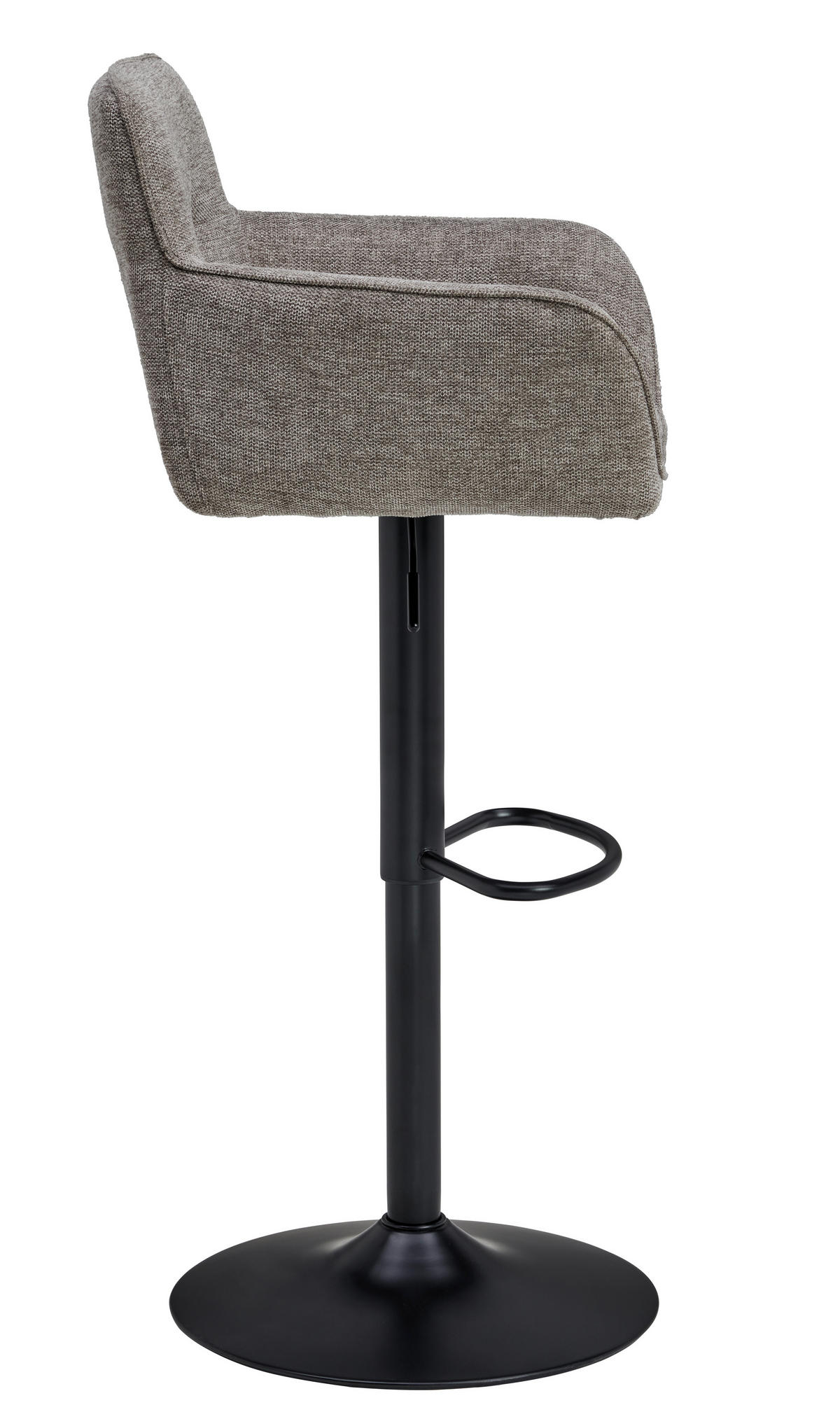 BARHOCKER Metall, Textil Schwarz, Hellbraun  - Hellbraun/Schwarz, Modern, Textil/Metall (55/91.5-113/52cm) - Livetastic