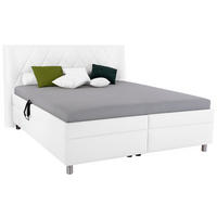 POLSTERBETT Matratze, Lattenrost, Bettkasten Weiß 180/200 cm  - Birkefarben/Silberfarben, KONVENTIONELL, Holz/Textil (180/200cm) - Esposa