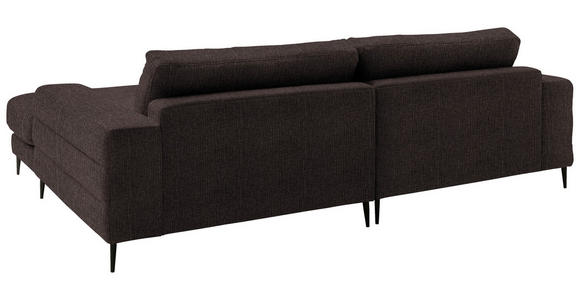 ECKSOFA  in Flachgewebe Mokka  253/177 cm  - Schwarz/Mokka, Design, Textil/Metall (253/177cm) - Dieter Knoll