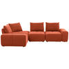 ECKSOFA in Velours Terracotta  236/326 cm  - Terracotta/Schwarz, Design, Kunststoff/Textil (236/326cm) - Xora