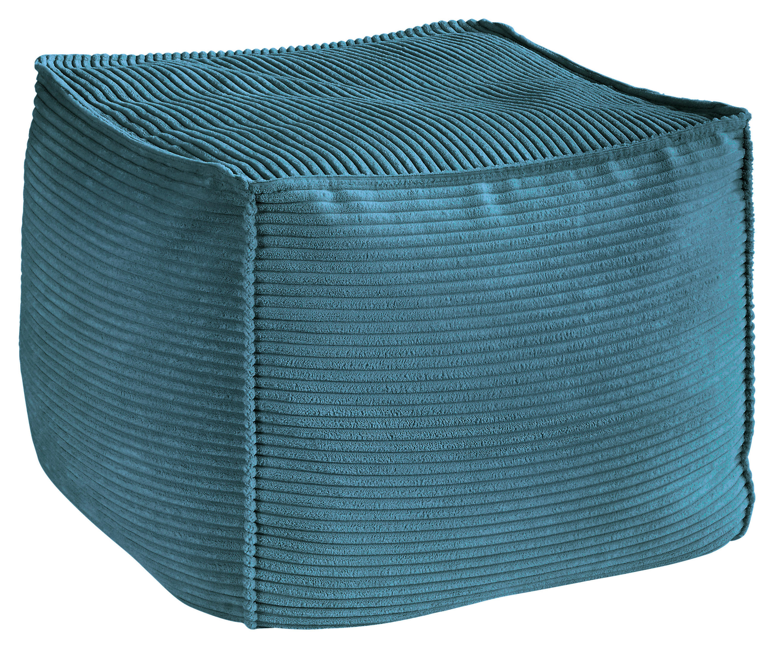 POUF Cord 66/40/66 cm  - Petrol, KONVENTIONELL, Textil (66/40/66cm) - Hom`in