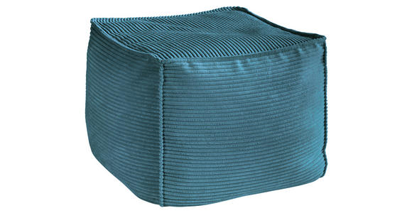 POUF in Petrol Textil  - Petrol, KONVENTIONELL, Textil (66/40/66cm) - Hom`in