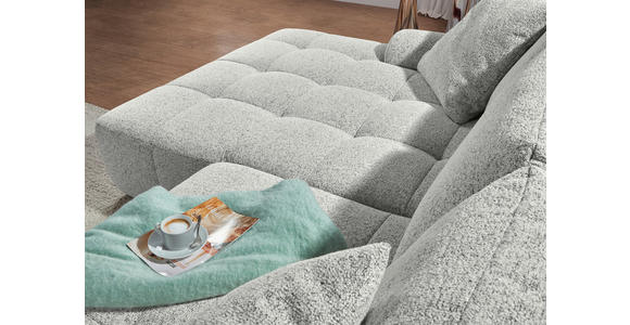 Ecksofa mit Funktion Creme Flachgewebe Zierkissen, Rückenkissen, Bettkasten, Schlaffunktion, Rücken echt, Liegefläche im Originalstoff  - Creme/Schwarz, KONVENTIONELL, Kunststoff/Textil (190/277cm) - Carryhome